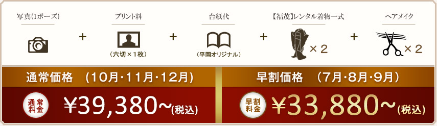 おでかけパック スタンダード(A)1ポーズ 料金