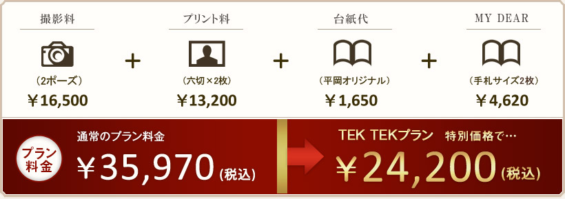 プラン料金　\35,970（税込）がてくてくプラン特別価格で…\24,200（税込）